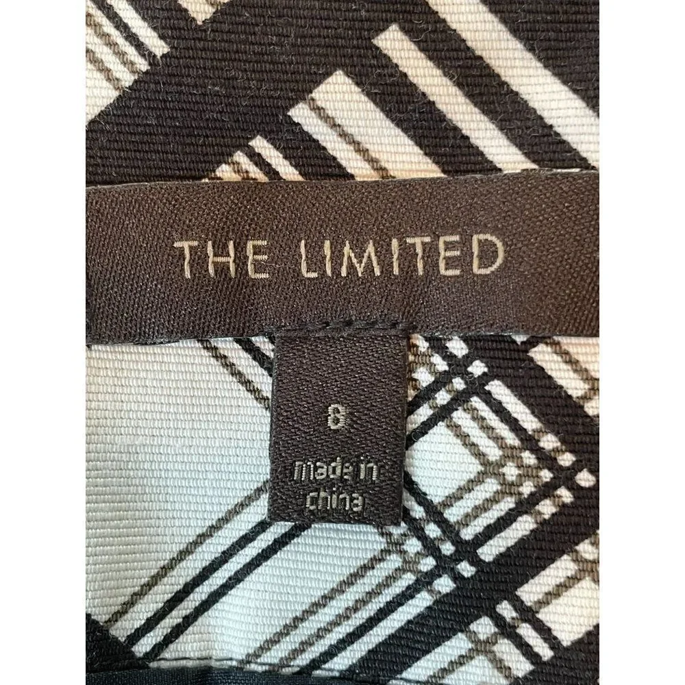 𝅺The Limited Black & White Plaid Mini Skirt With Pockets Size 8